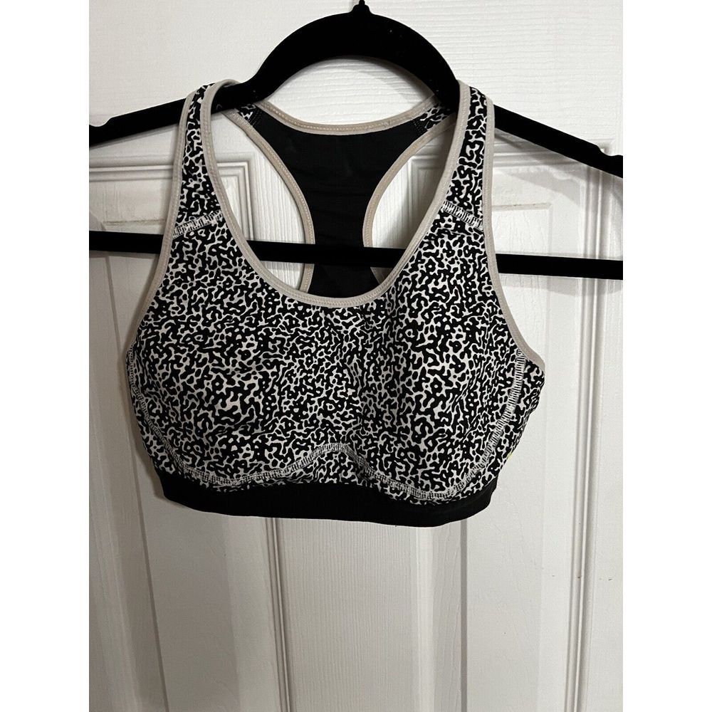 Nike Pro Fierce Mezzo Soul Cycle Black White Racerback Sports Bra Size Small